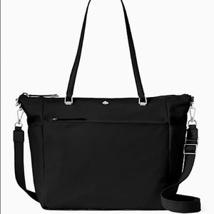 $349 Kate Spade Jae Baby Diaper Bag Changing Pad Black Nylon Tote